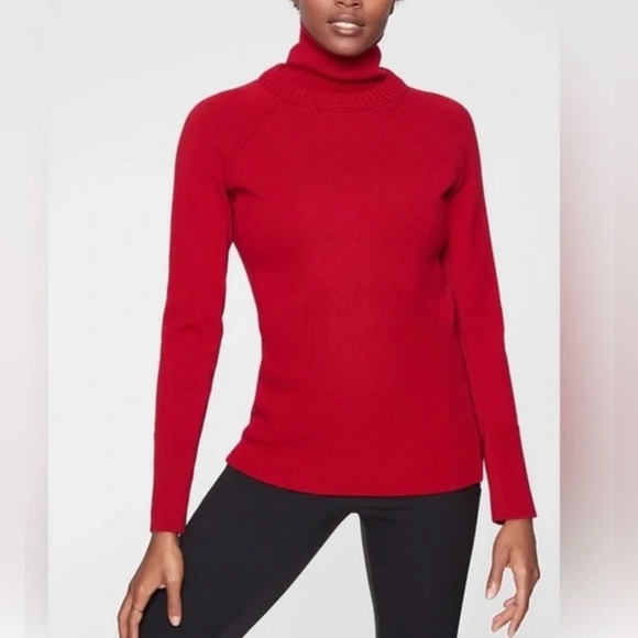 Athleta Sweaters - ATHLETA Mesa Hybrid Turtleneck Sweater
In Radiant Red, Sz S